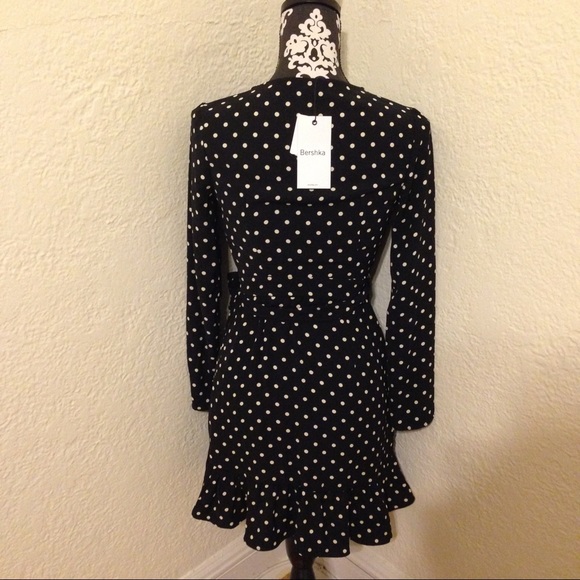 NWT Bershka polka dot long sleeve wrap dress - Picture 7 of 7